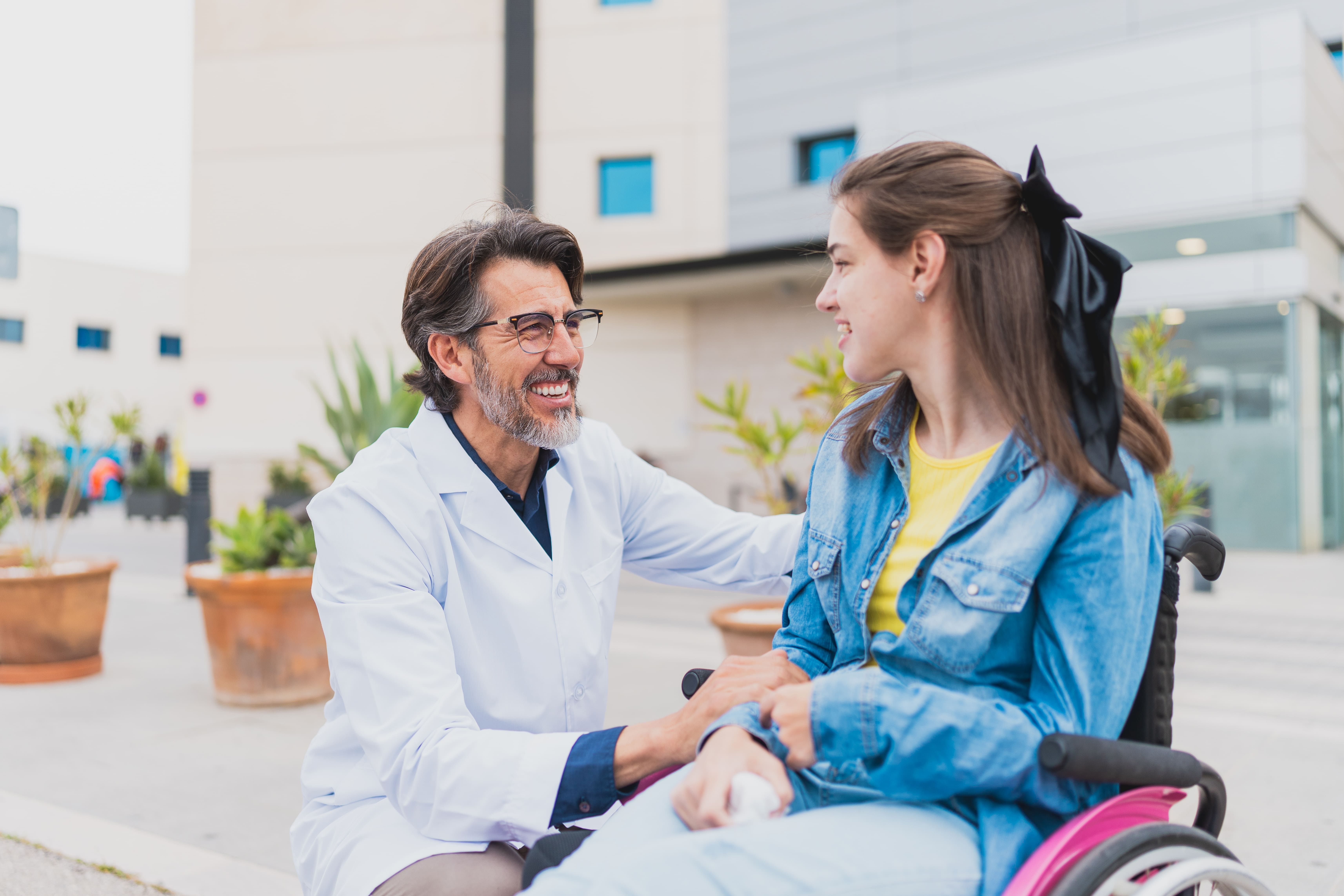 Doctor connecting with patient